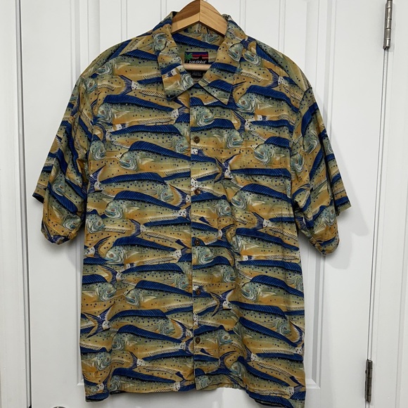 Patagonia Pataloha Mahi-Mahi Dorado Fish Print Shirt Vintage - Picture 1 of 14